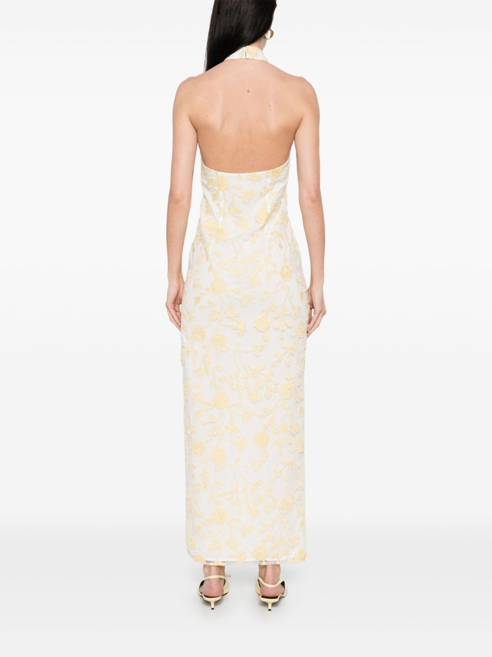 floral-beaded maxi dress - 4