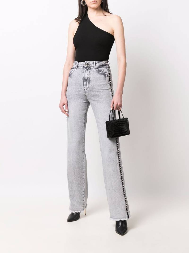 PHILIPP PLEIN crystal-embellished wide jeans outlook