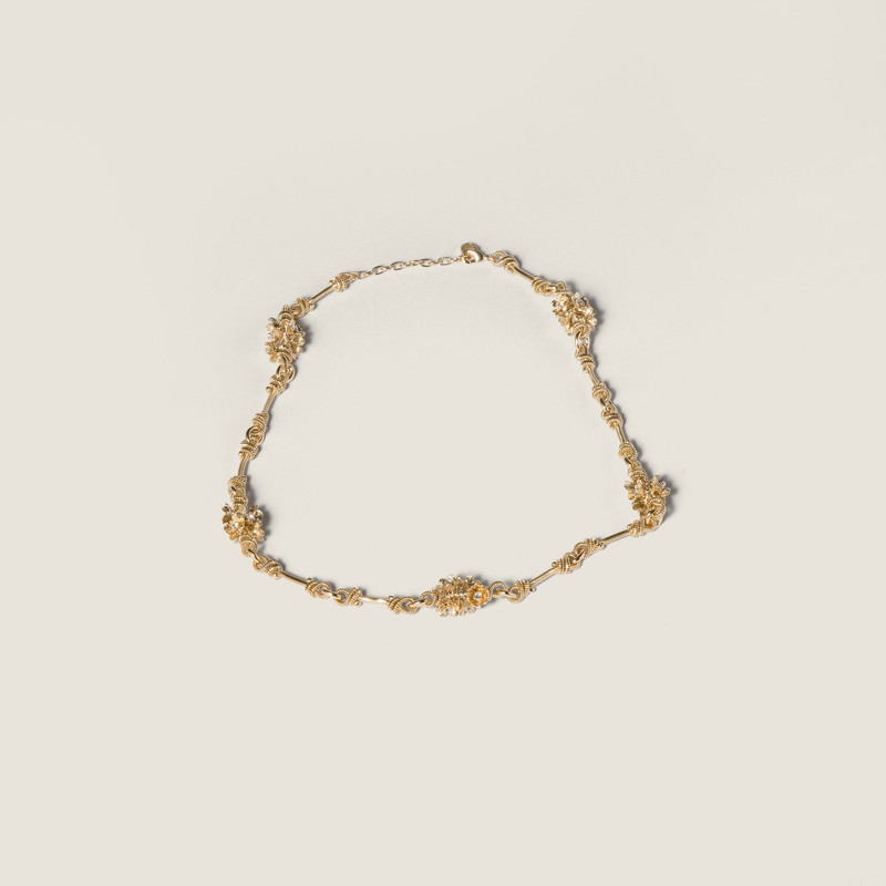 Metal necklace with crystals 1