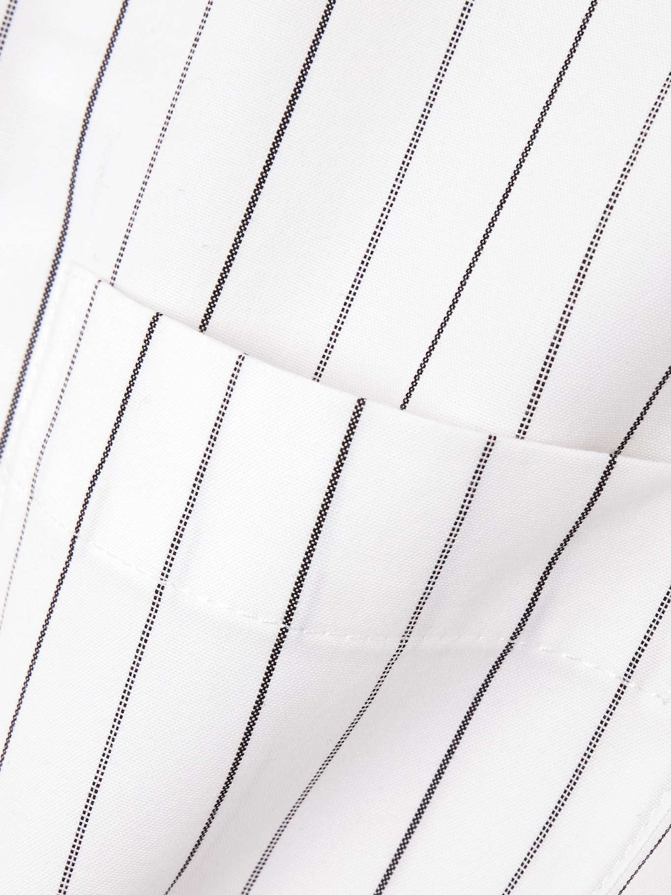 Belted pinstriped cotton-poplin shirt White - 5