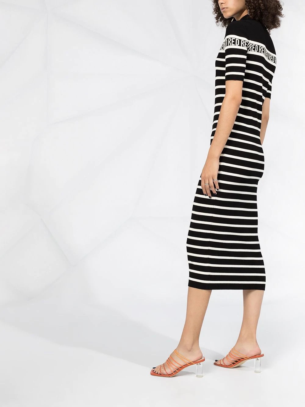 intarsia-knit striped dress - 4