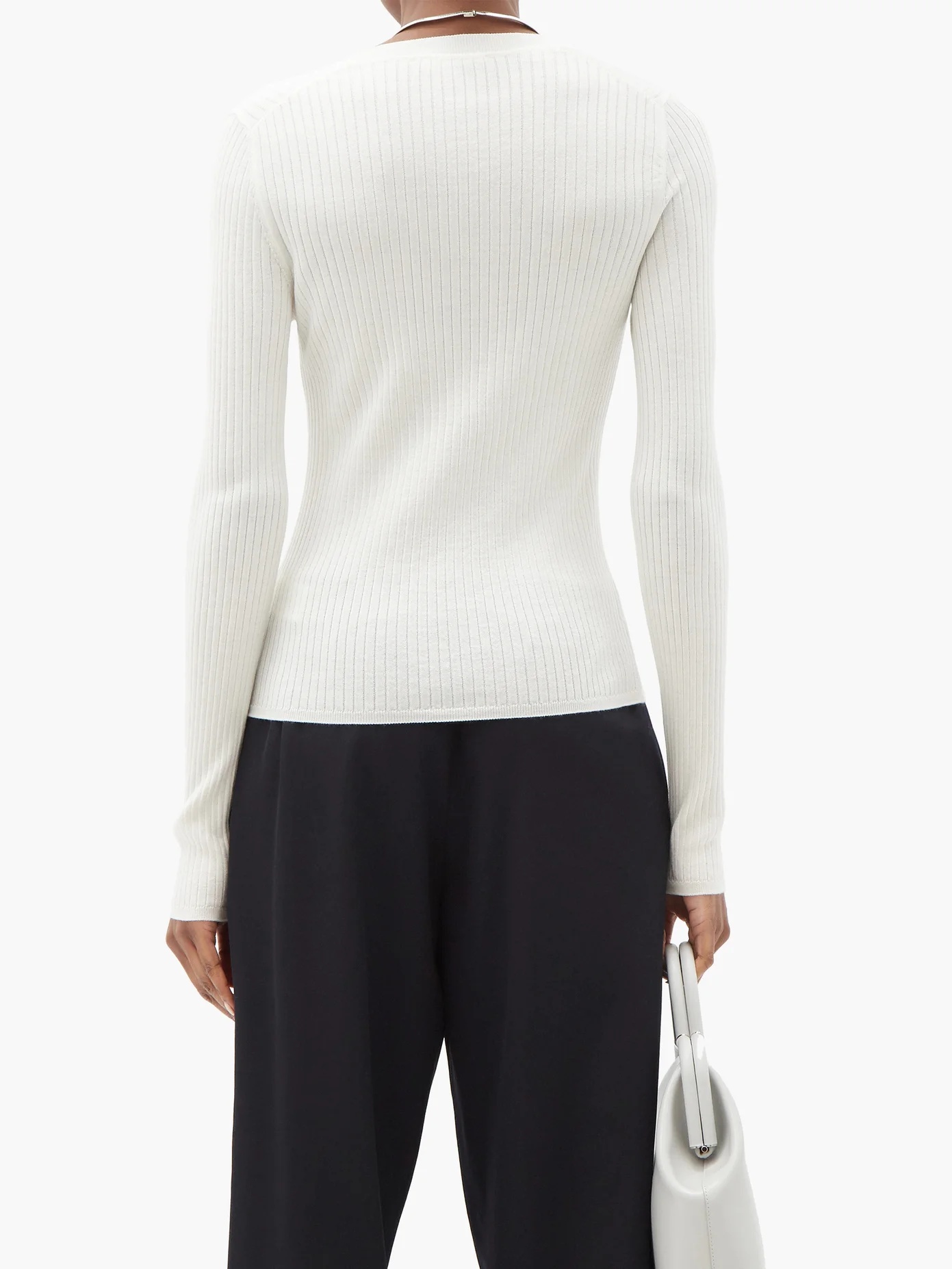 Amaia scoop-neck ribbed merino-wool blend sweater - 5