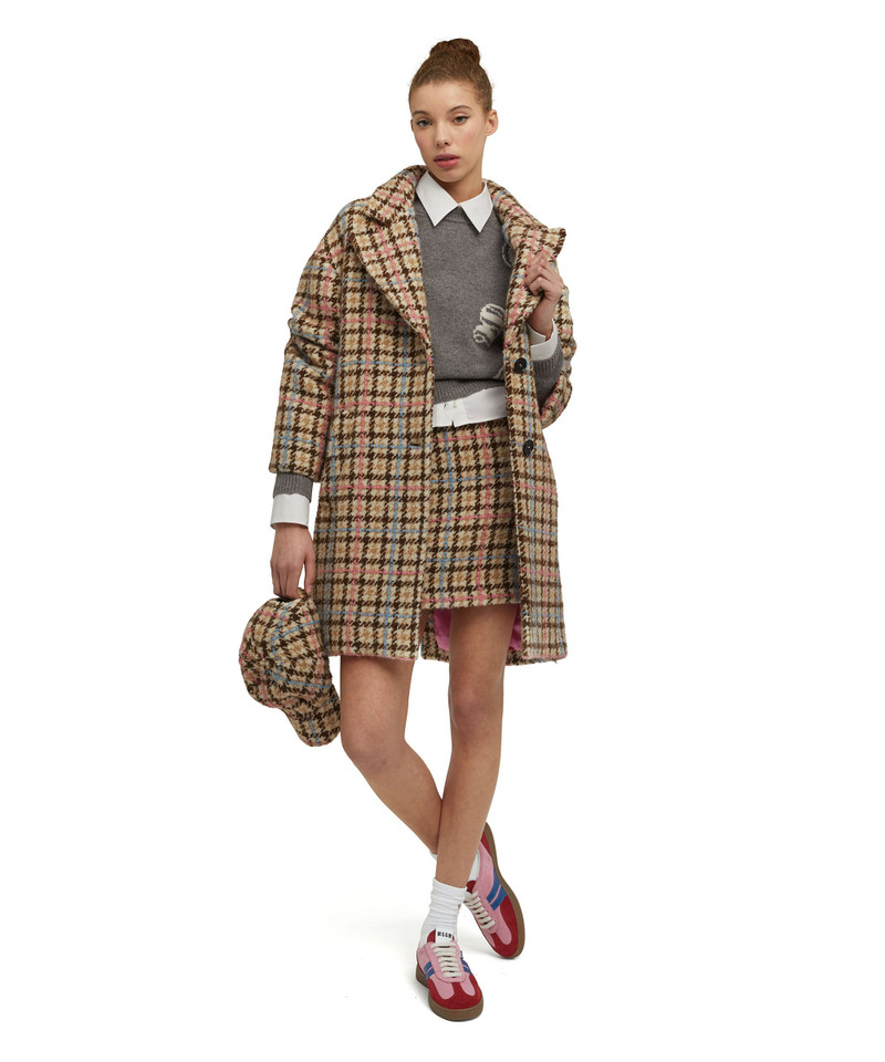 Blended wool coat with "Houndstooth Check" motif 5