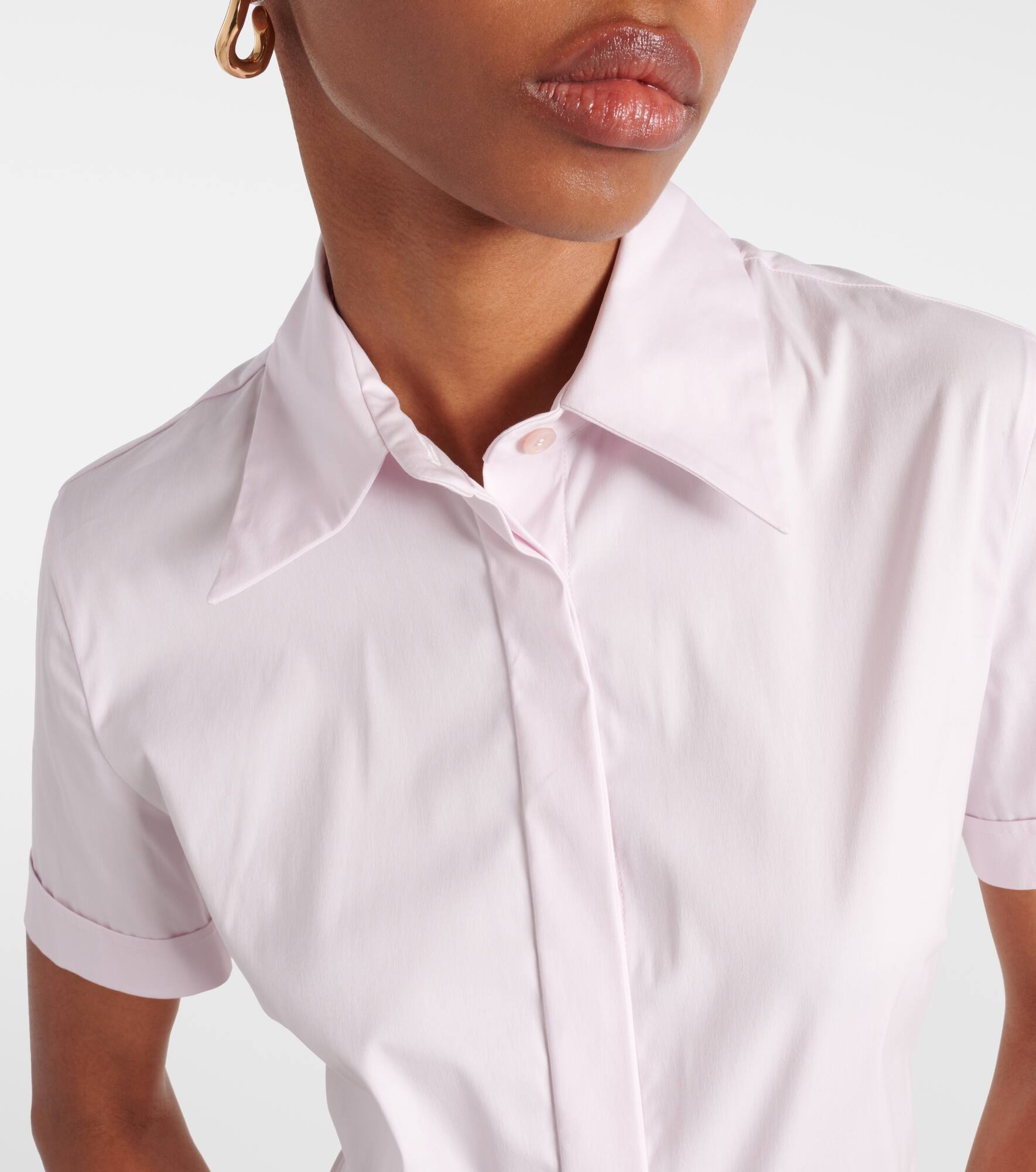 Cotton-blend shirt dress - 5