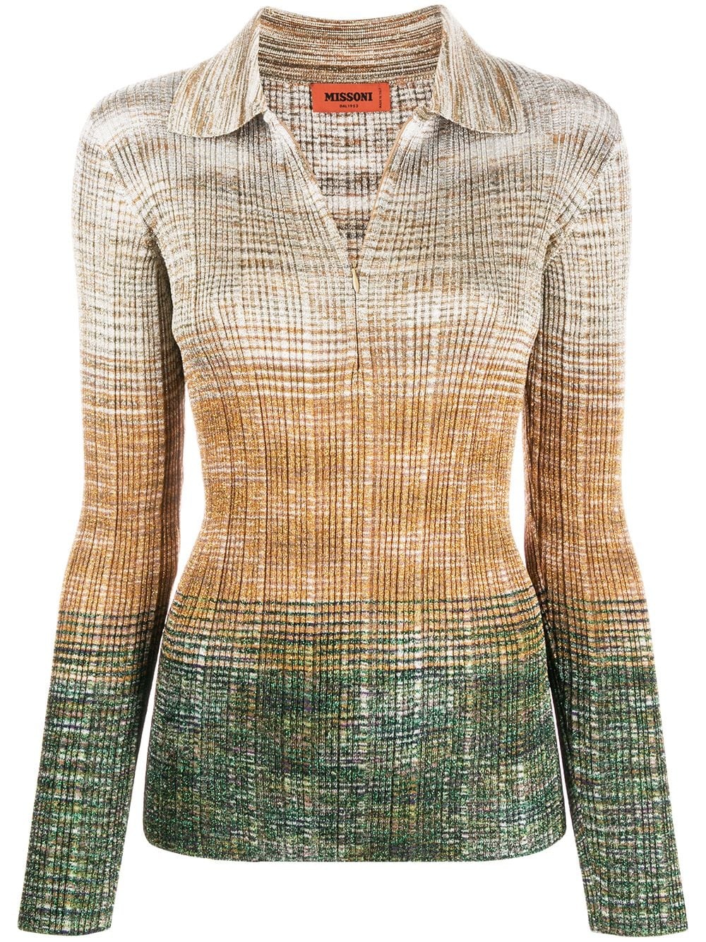 cutaway-collar knitted top - 1