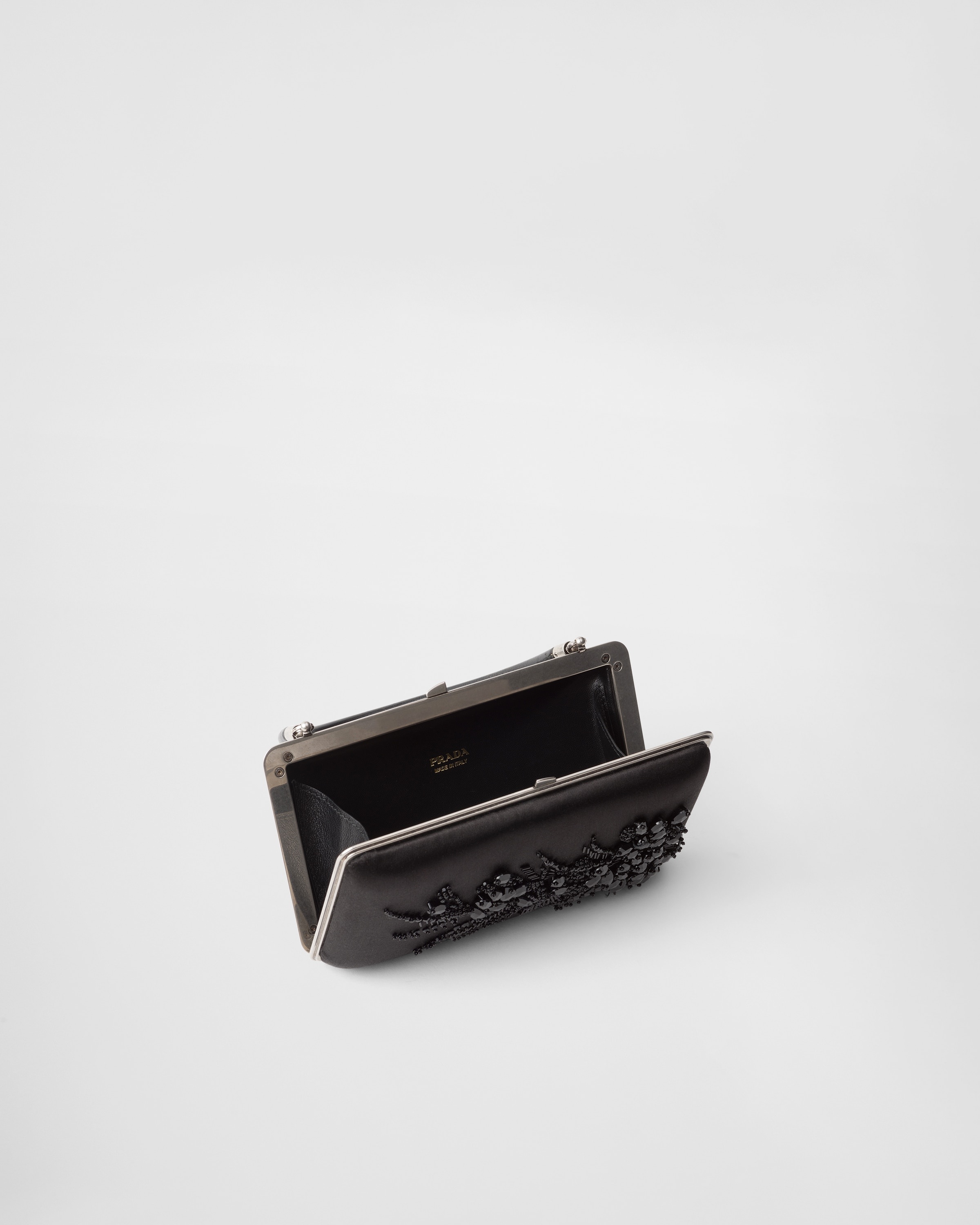 Embroidered satin clutch - 5