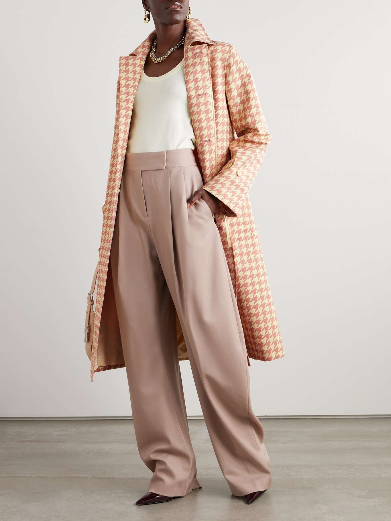 Houndstooth twill trench coat - 2