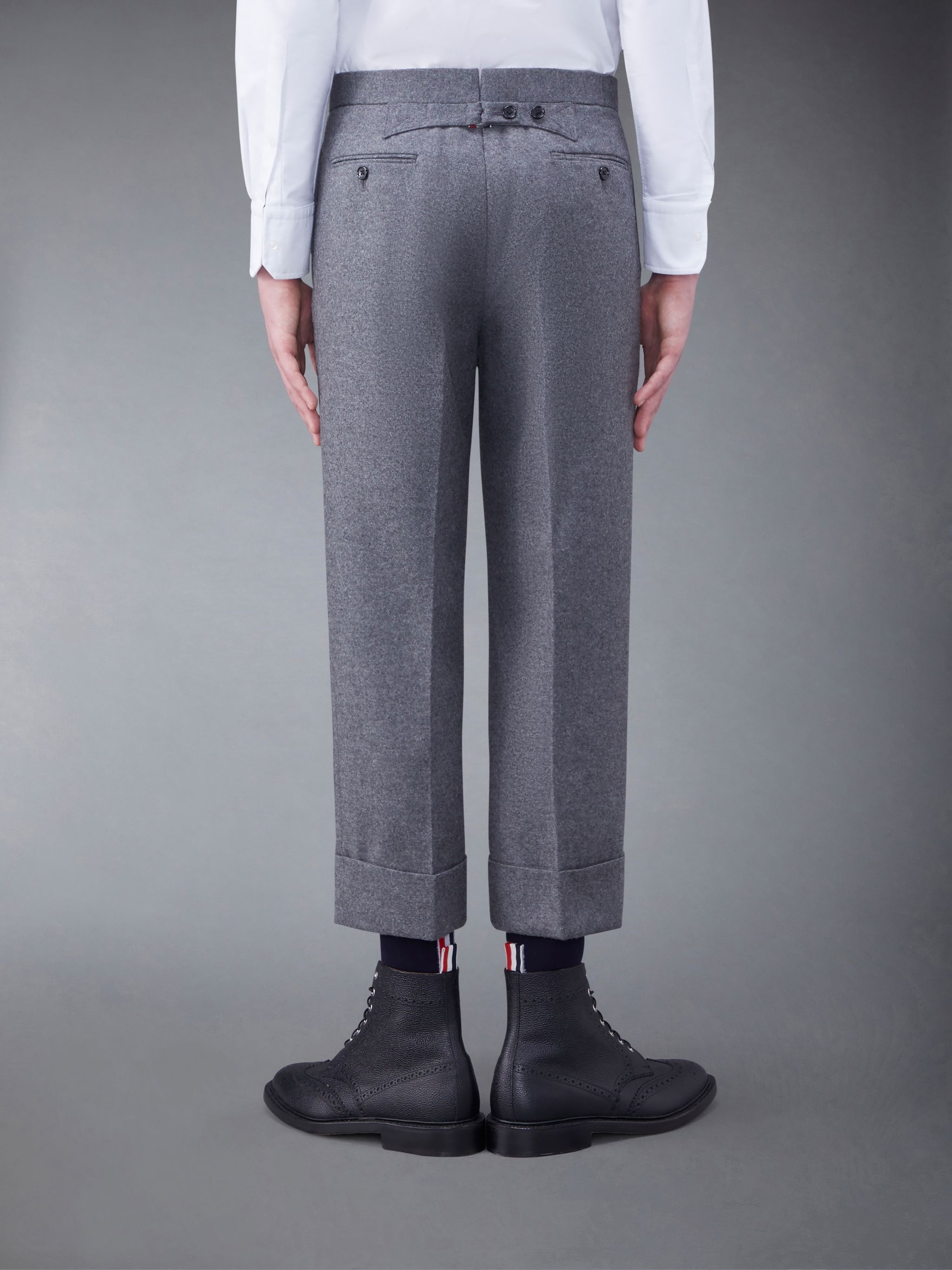 Flannel Low Rise Drop Crotch Backstrap Trouser - 2
