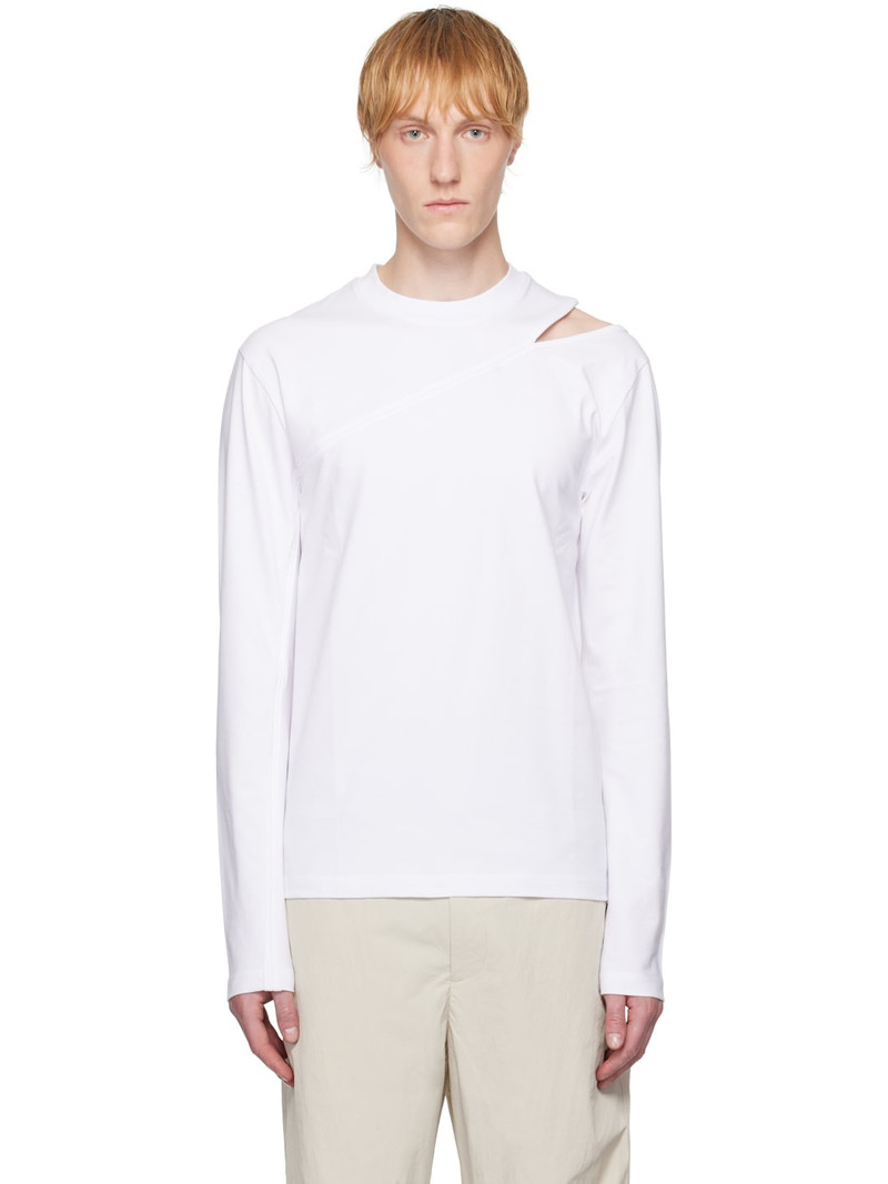 White Pleistos Long Sleeve T-shirt 1