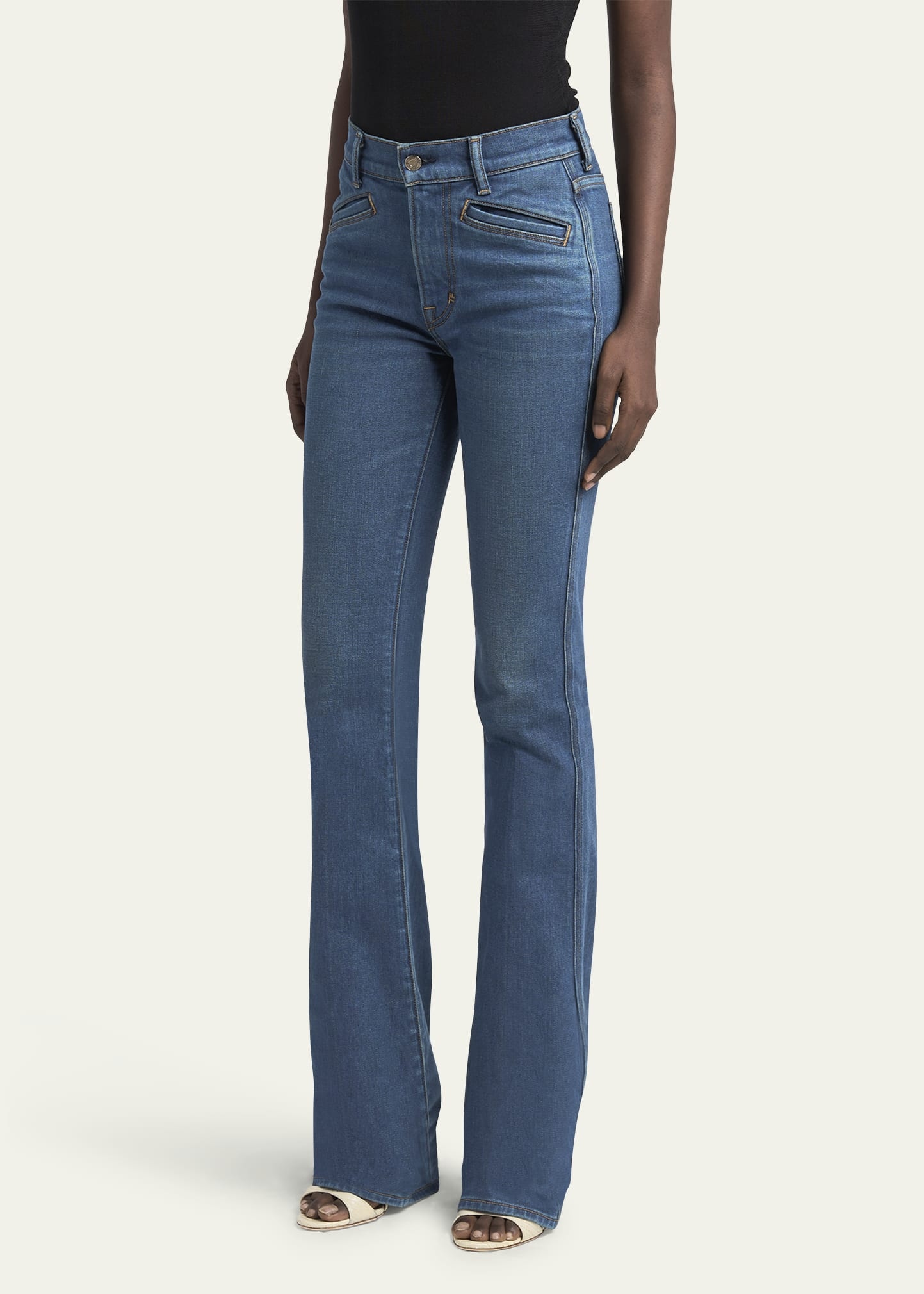 Straight Leg Denim Pants - 4