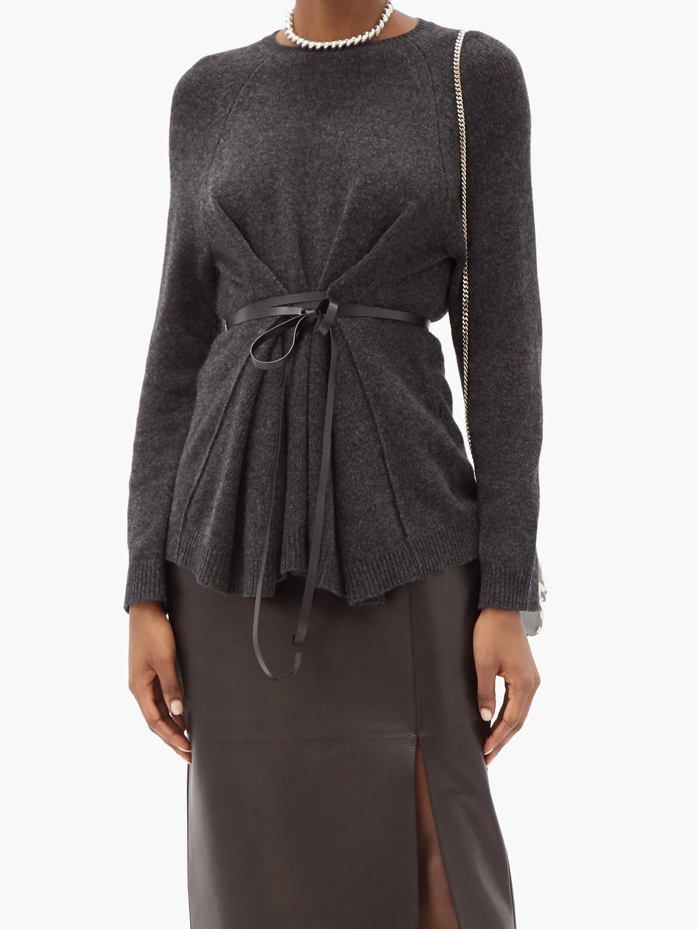 Belted wool-blend sweater - 6