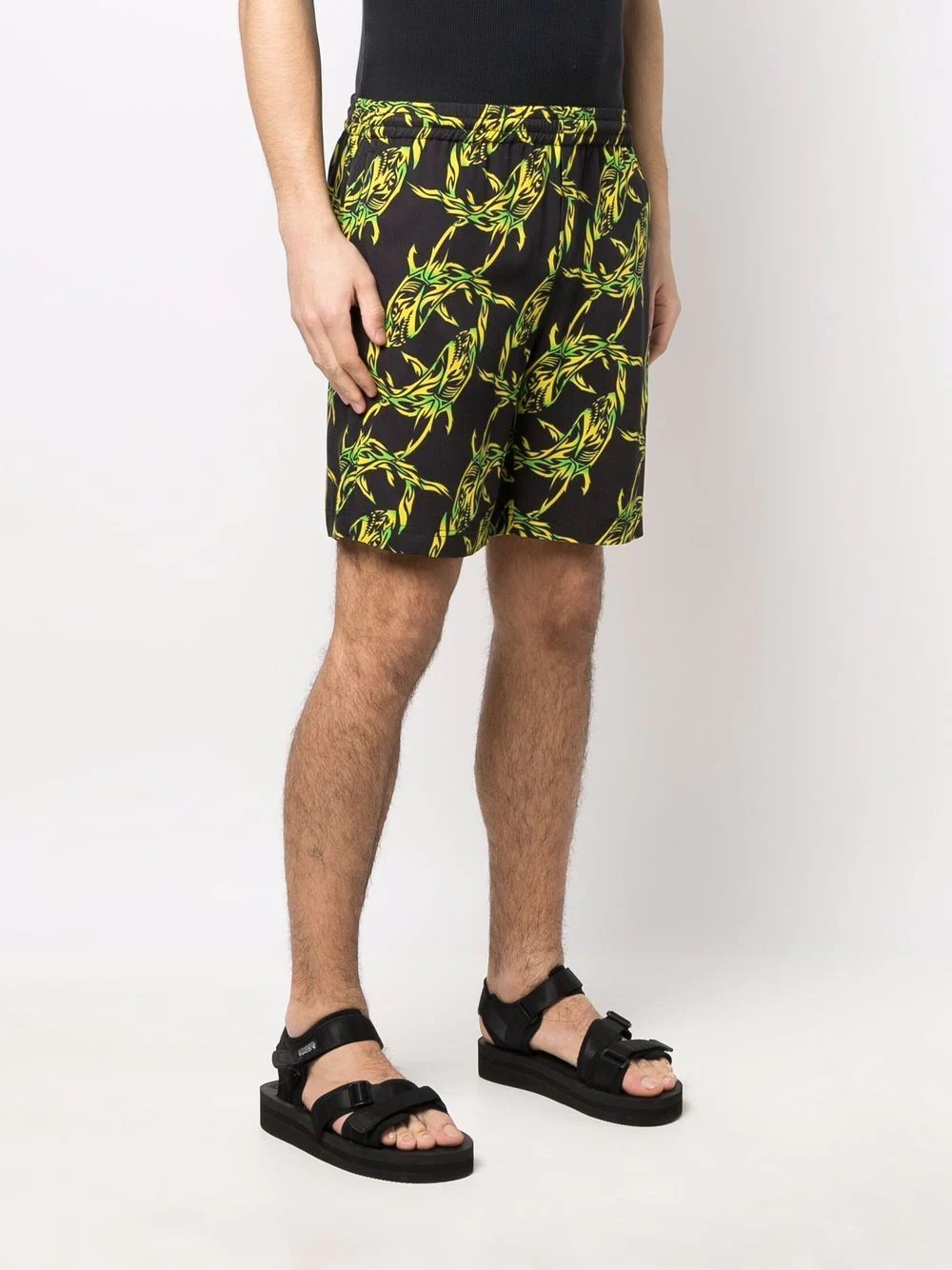 shark chain-print bermuda shorts - 3