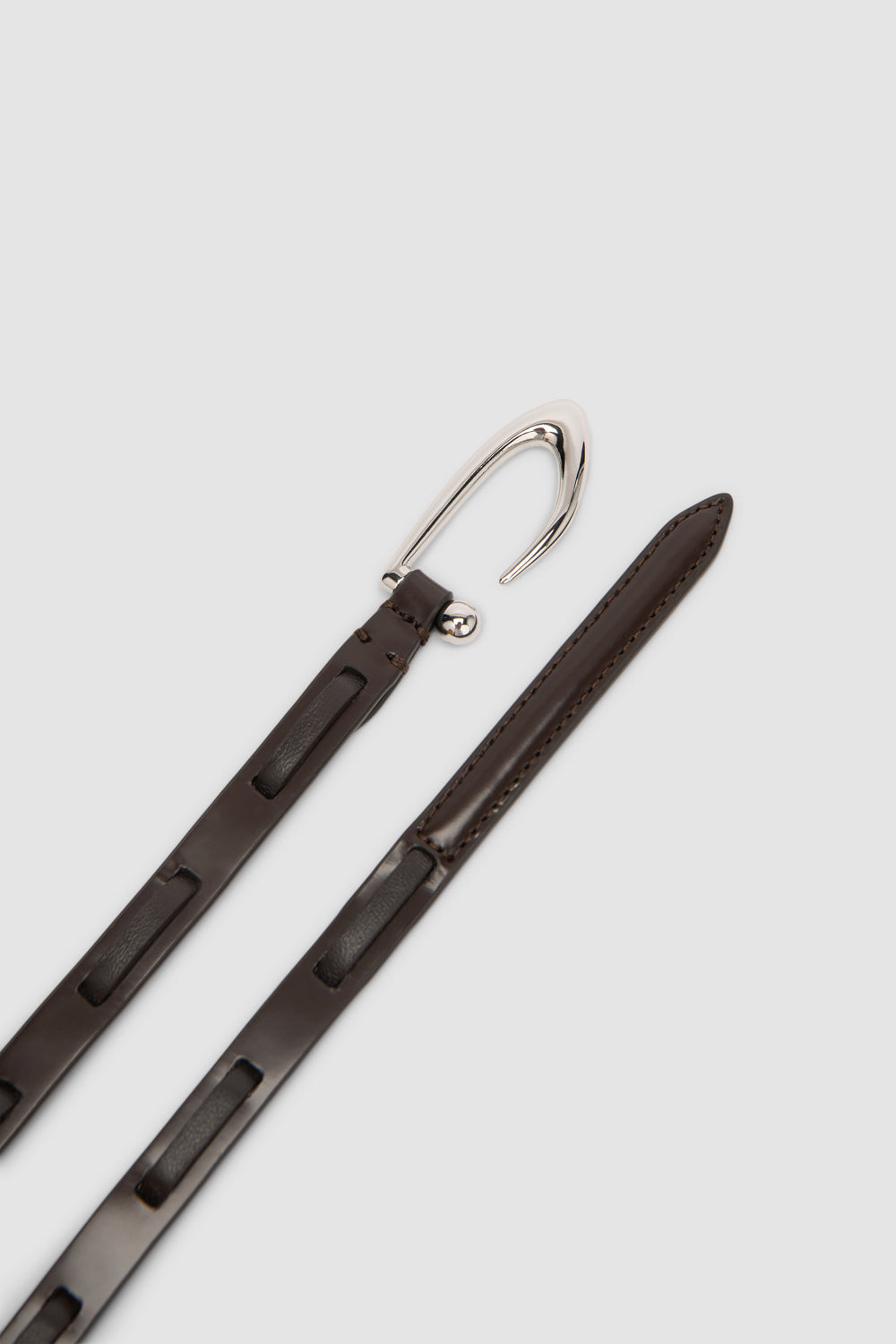Chimera Interlaced Ristretto Semi Patent and Nappa Leather Belt - 3