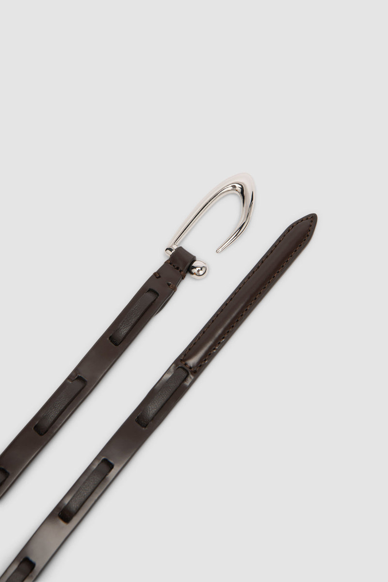 Chimera Interlaced Ristretto Semi Patent and Nappa Leather Belt 3