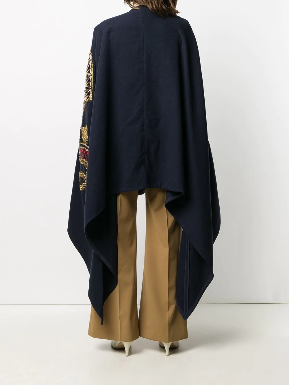 embroidered wool cape - 4