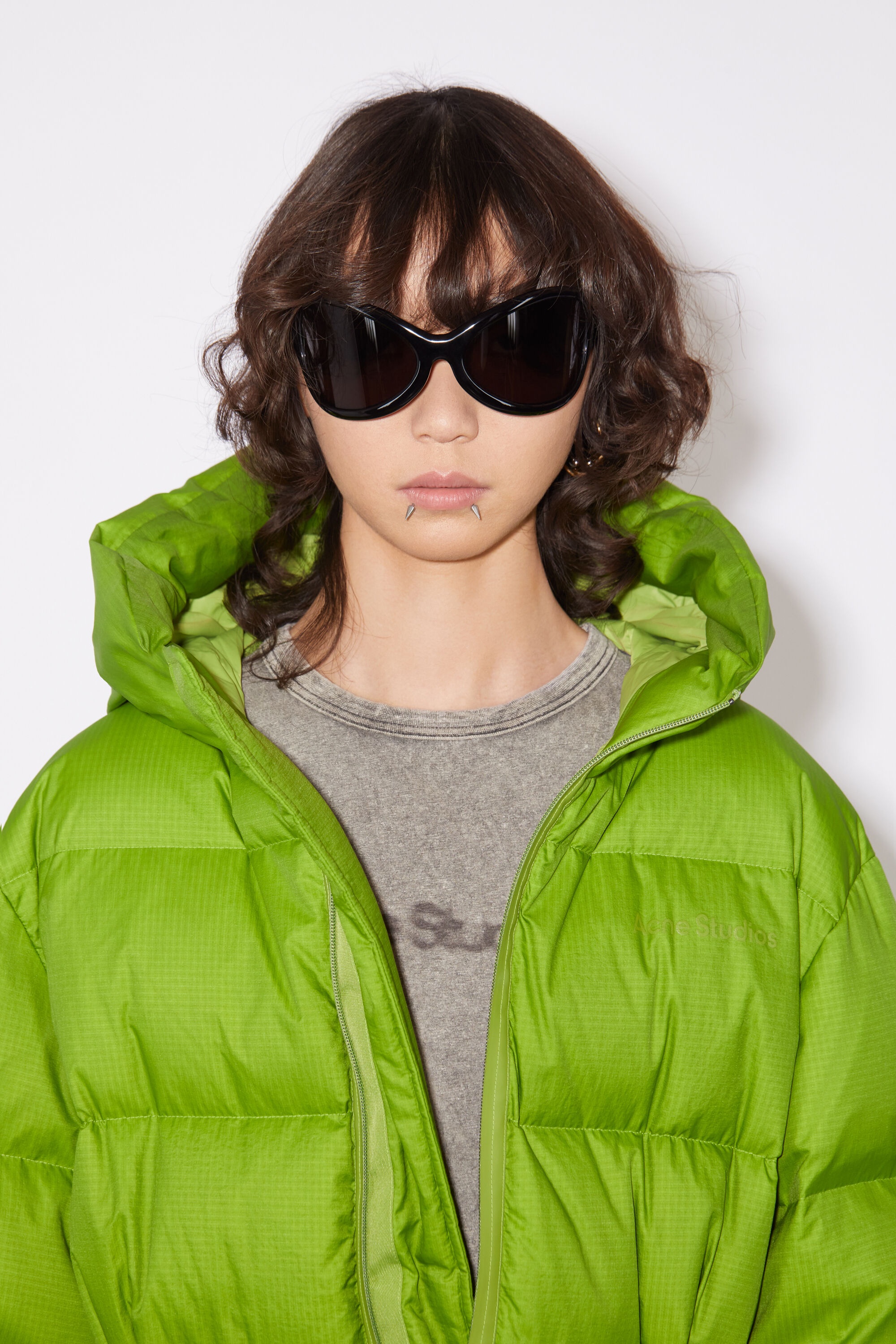 Hooded puffer jacket - Grass green - 5