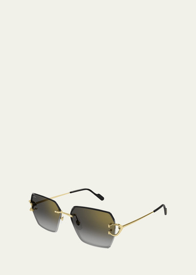 Cartier Rimless Metal Butterfly Sunglasses outlook
