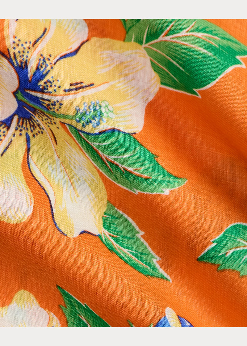 Classic Fit Tropical Floral Linen Shirt 6