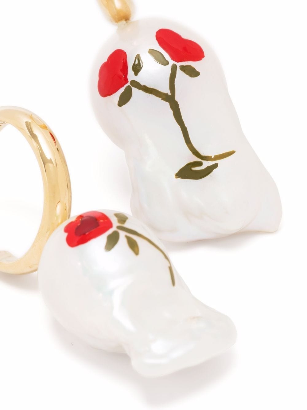 hand-painted baroque pearl earrings - 4