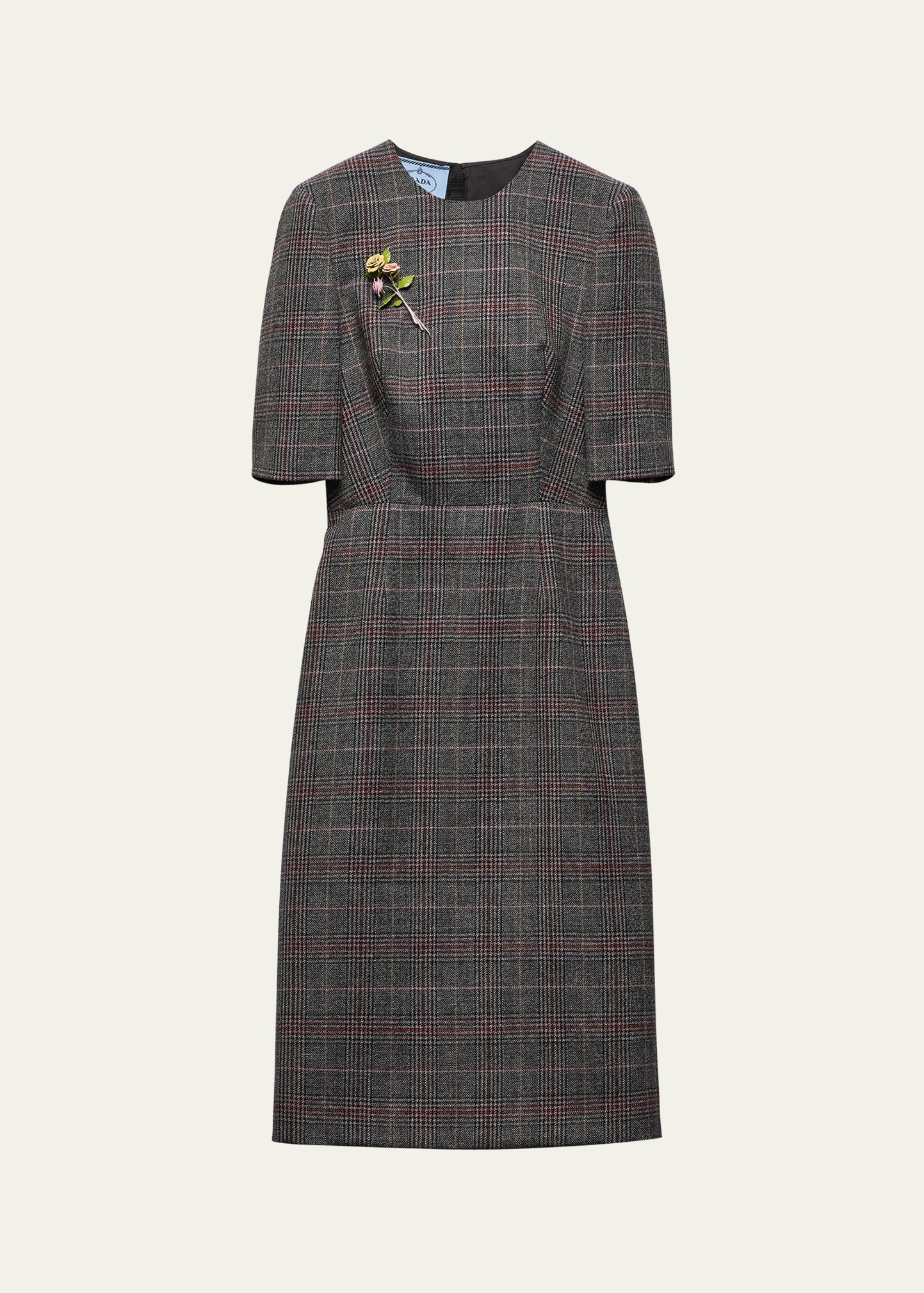 Prince of Wales Check Midi Wool Dress - 1