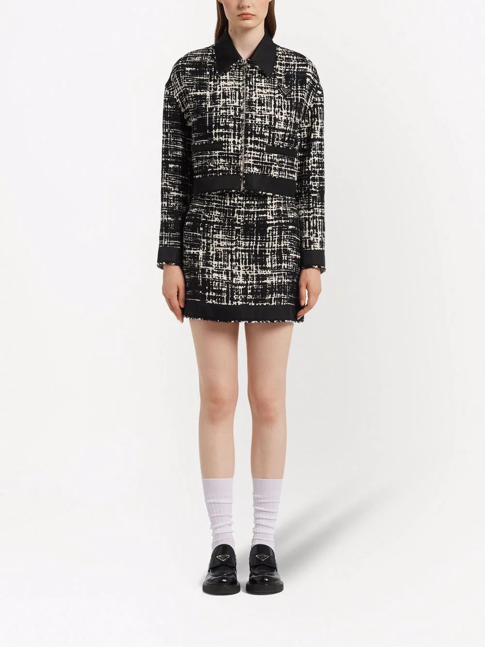 cropped tweed jacket - 2