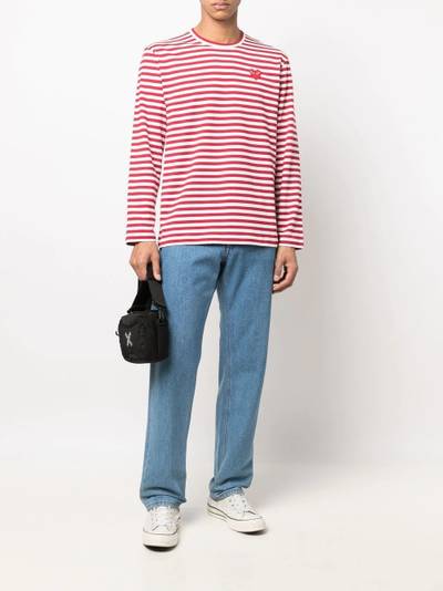 Comme des Garçons PLAY heart-patch striped top outlook