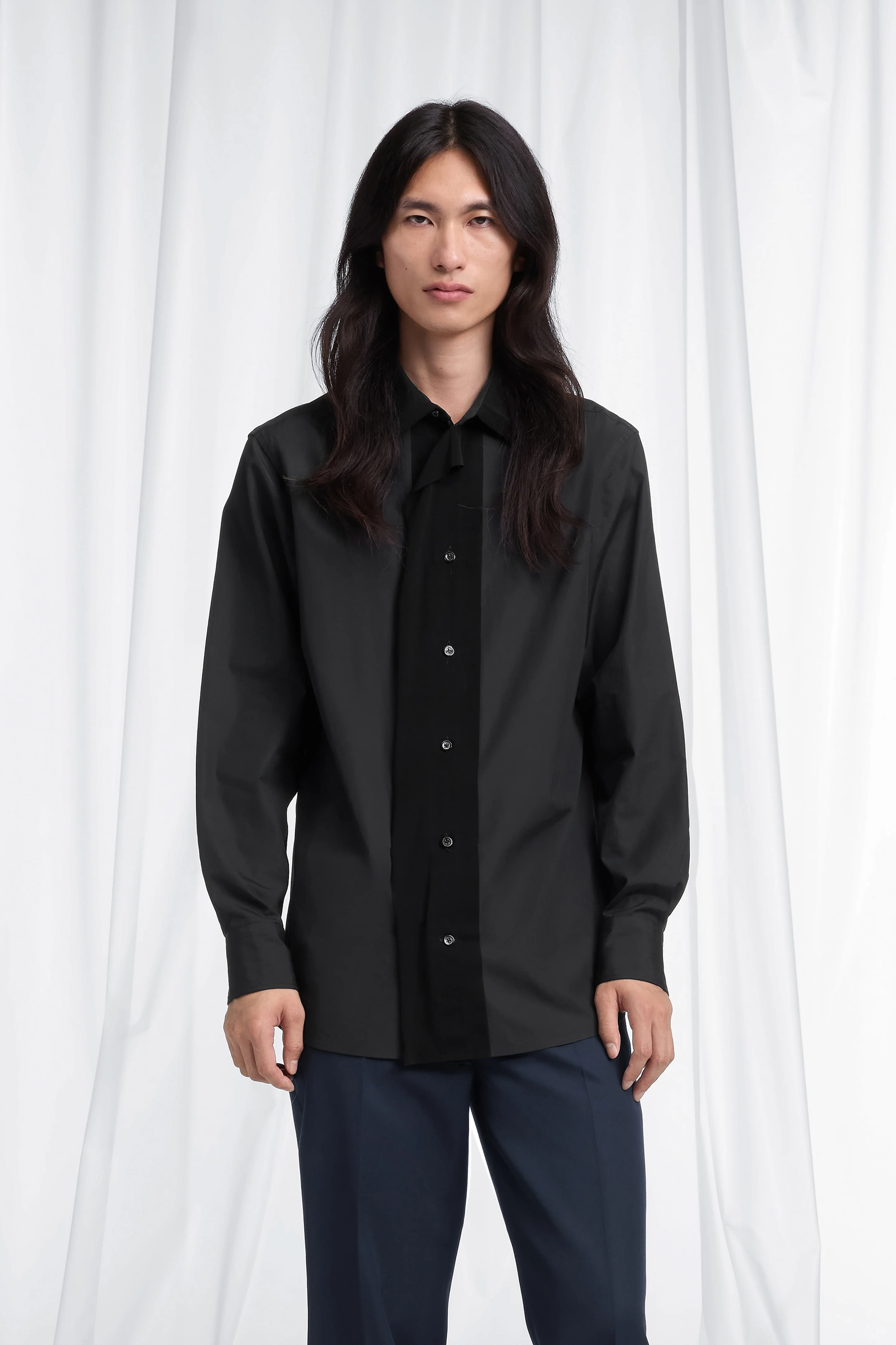 Fusion Velvet Placket Cotton Shirt - 1
