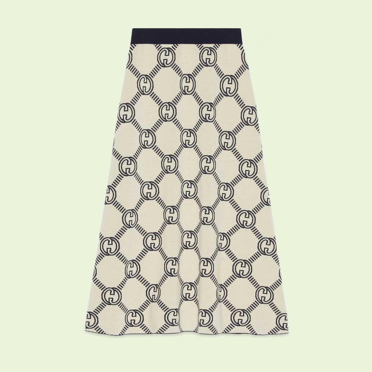 Reversible GG wool jacquard skirt - 4