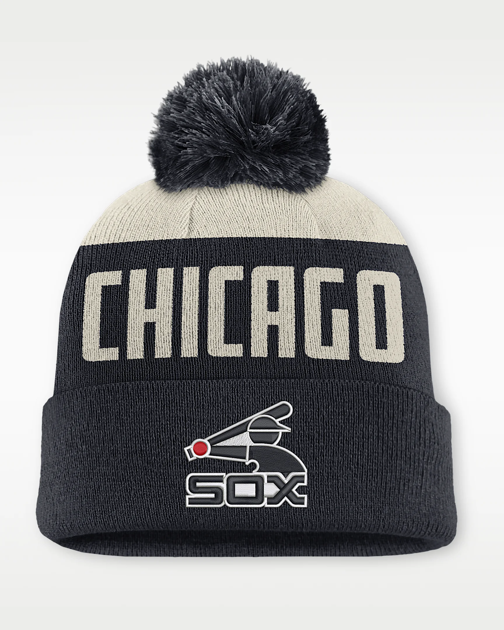 Chicago White Sox Cooperstown Peak Men's Nike MLB Cuffed Pom Beanie - 1