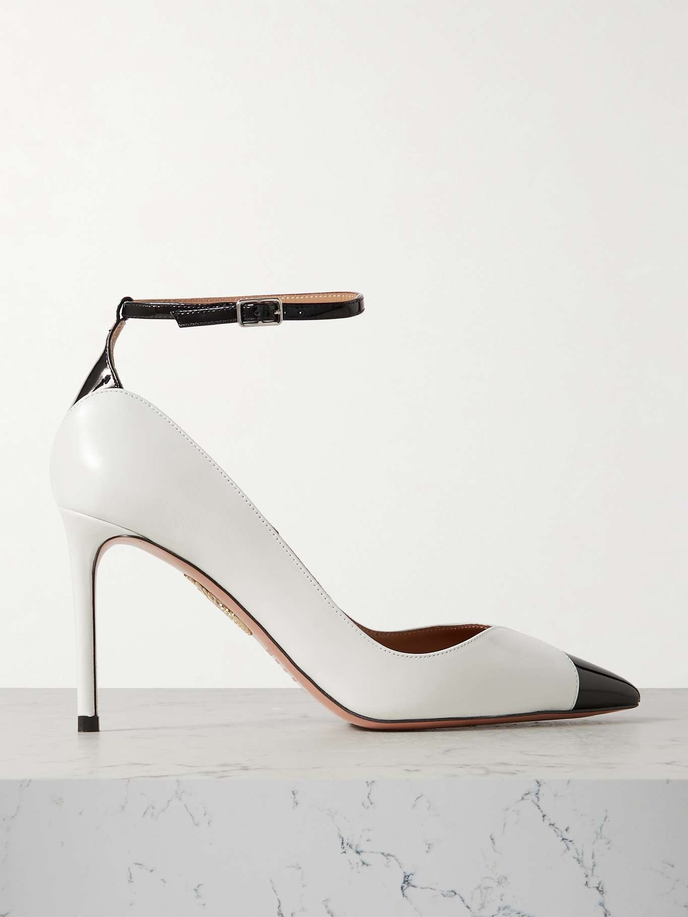 Pinot 85 patent-trimmed leather point-toe pumps - 1