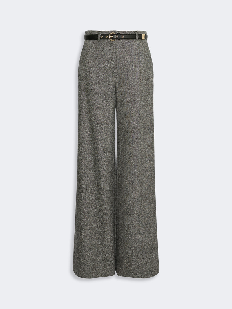 GIOIA Wool-blend trousers - WHITE BLACK 1
