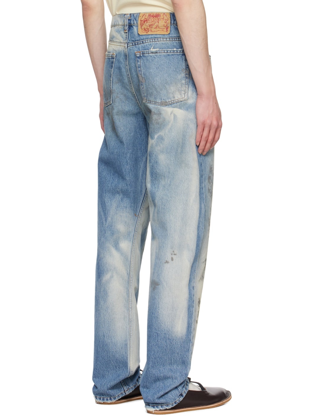 Blue Unregular Jeans - 3
