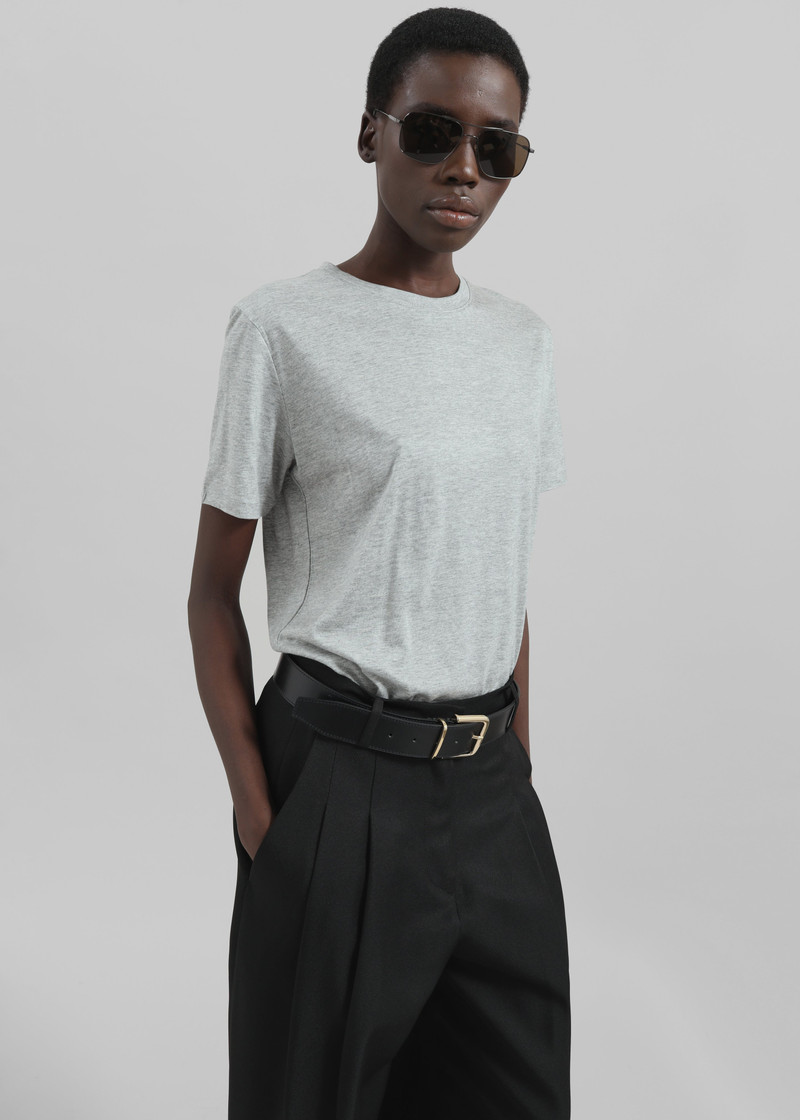 Amal Fluid Tee - Grey Melange 4