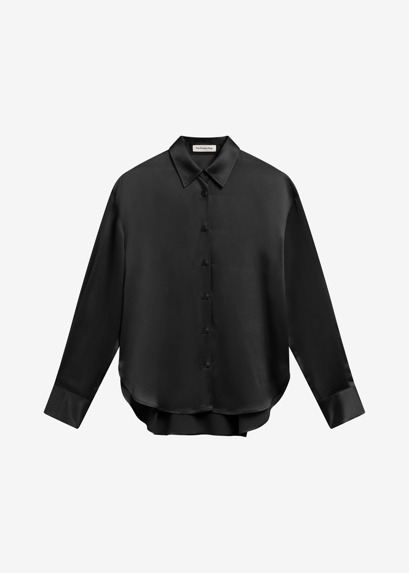 Peri Satin Shirt - Black 6