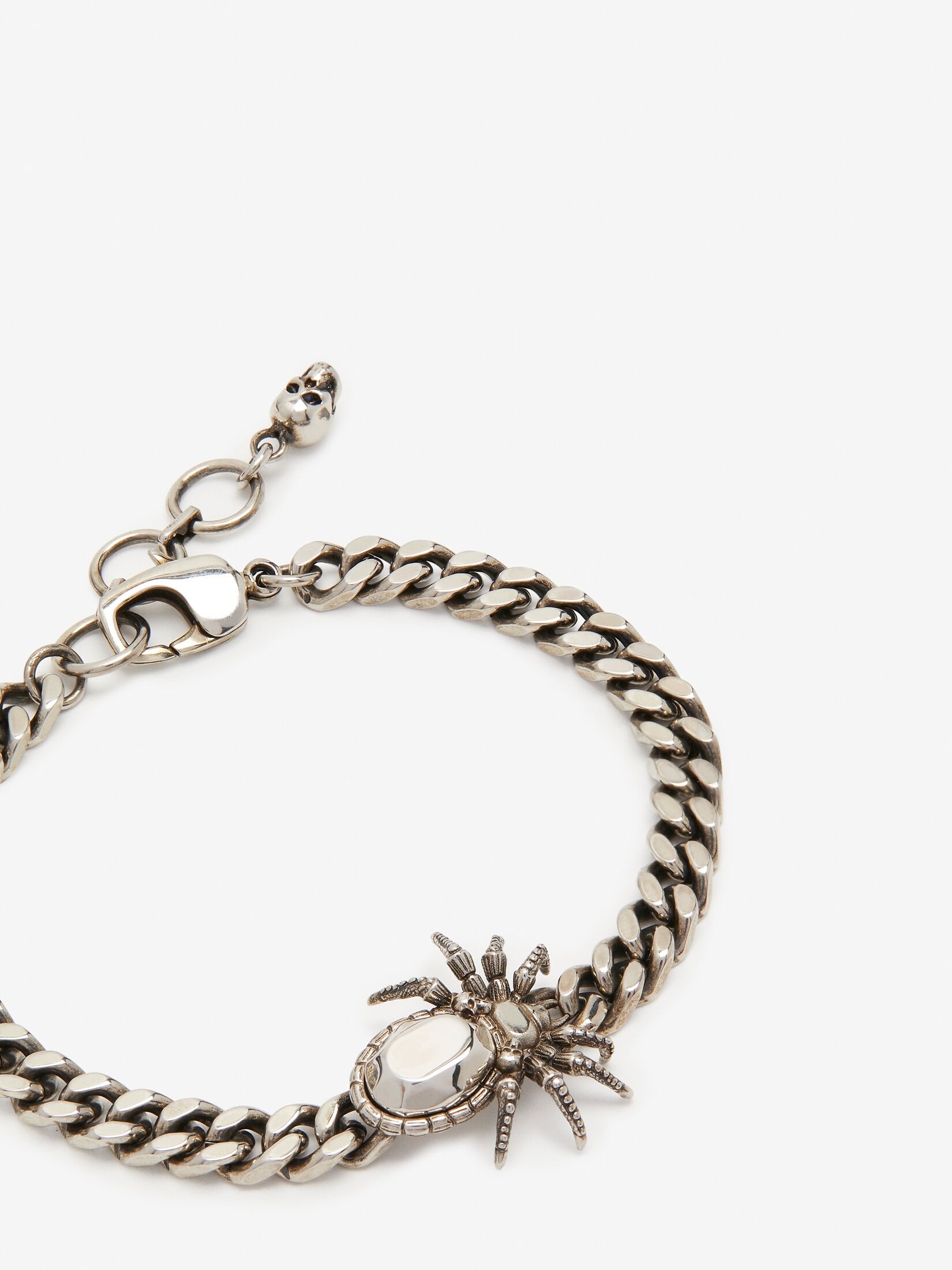Men's Spider Chain Bracelet in Antique Silver - 2
