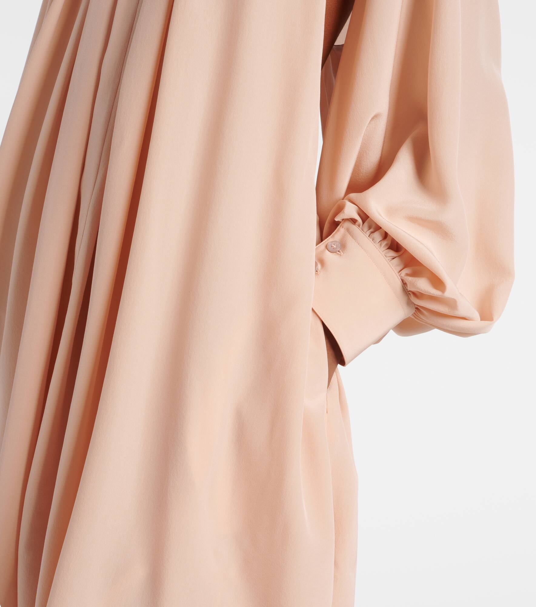 Gathered open-back silk chiffon minidress - 5