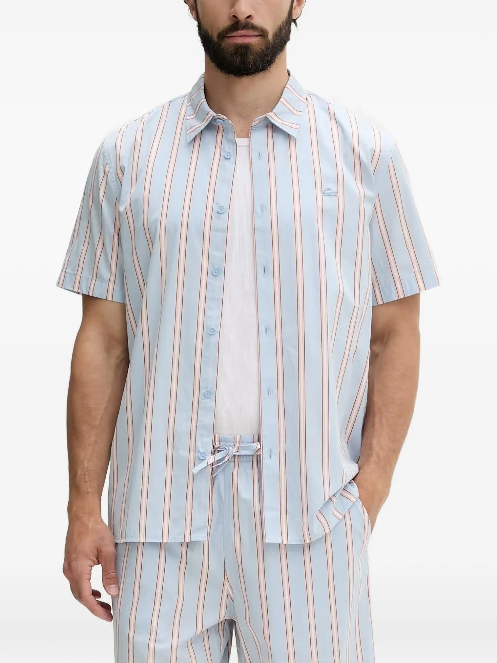 vertical-stripe cotton shirt - 1