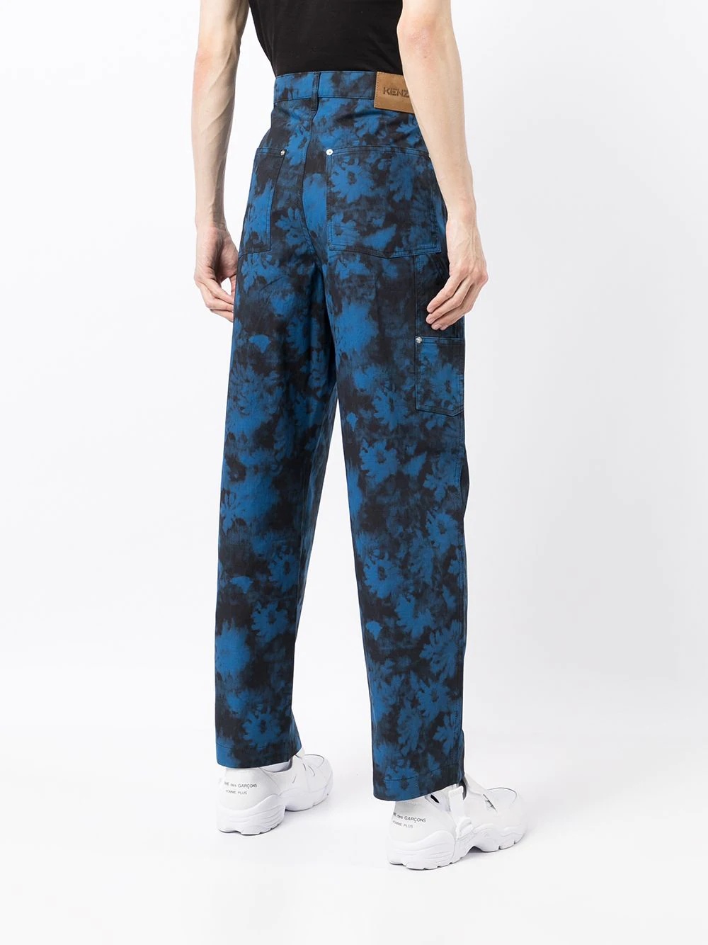 floral wide-leg trousers - 4