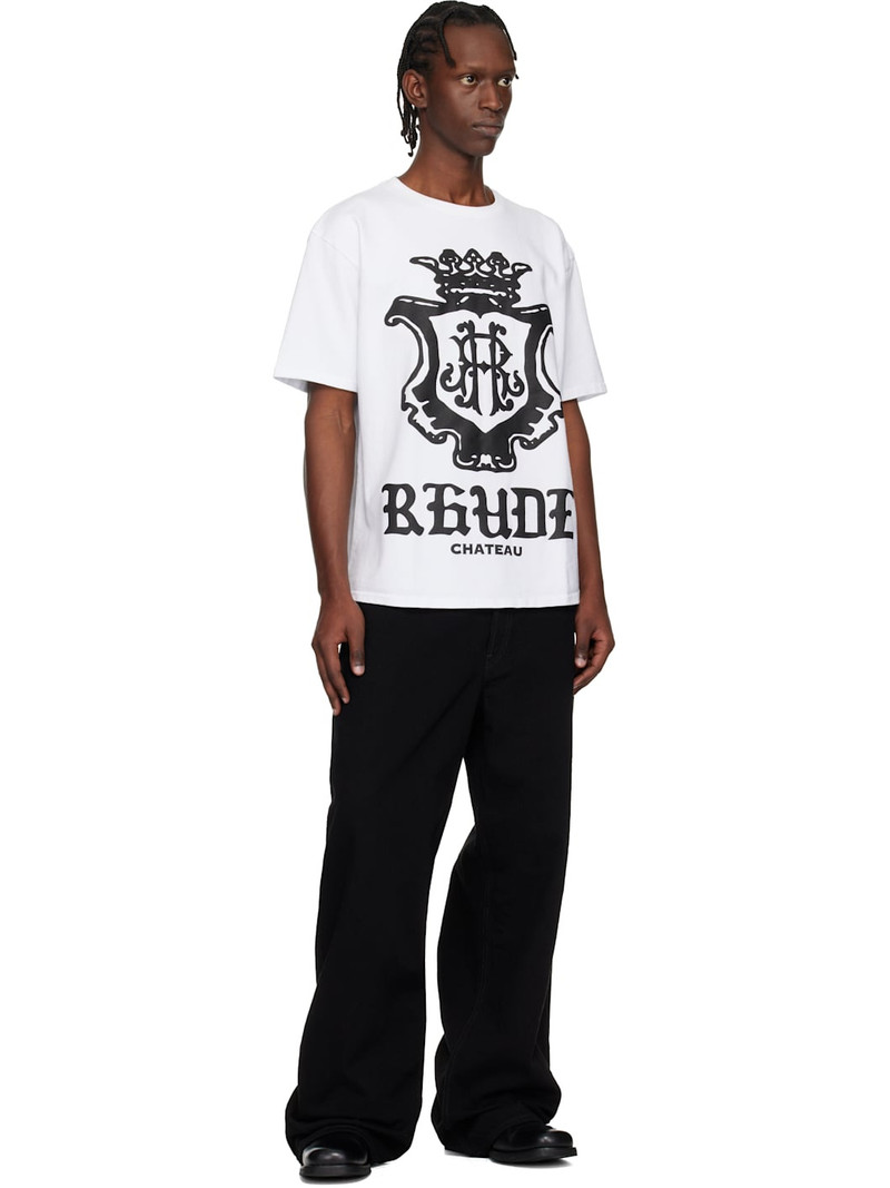Rhude White Oversized Chateau Crest T-shirt outlook