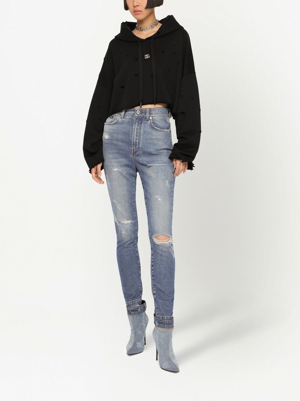 distressed slim-fit jeans - 3