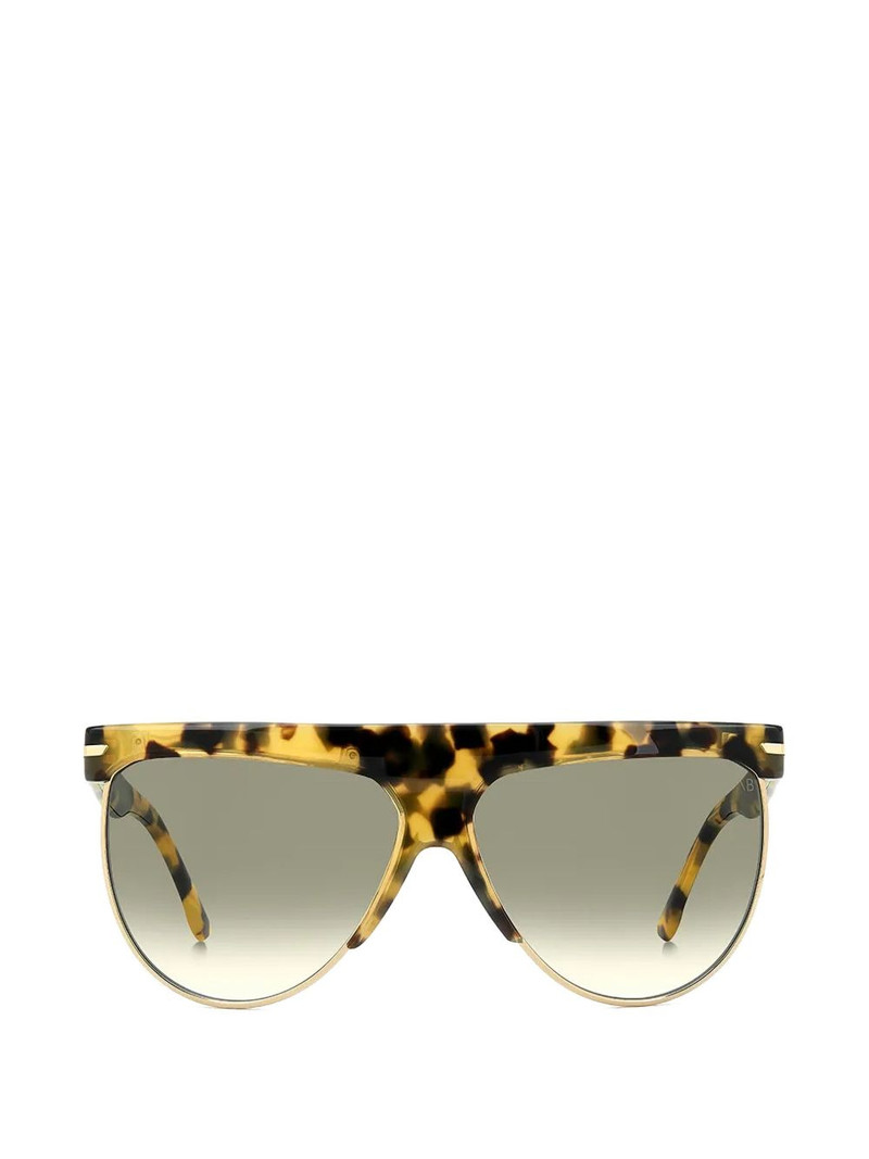 tortoiseshell-effect geometric-frame sunglasses 1