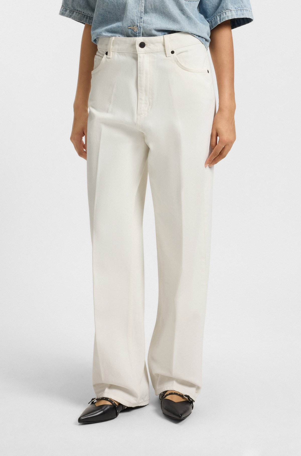 MODERN-FIT JEANS IN WHITE RIGID DENIM - 2