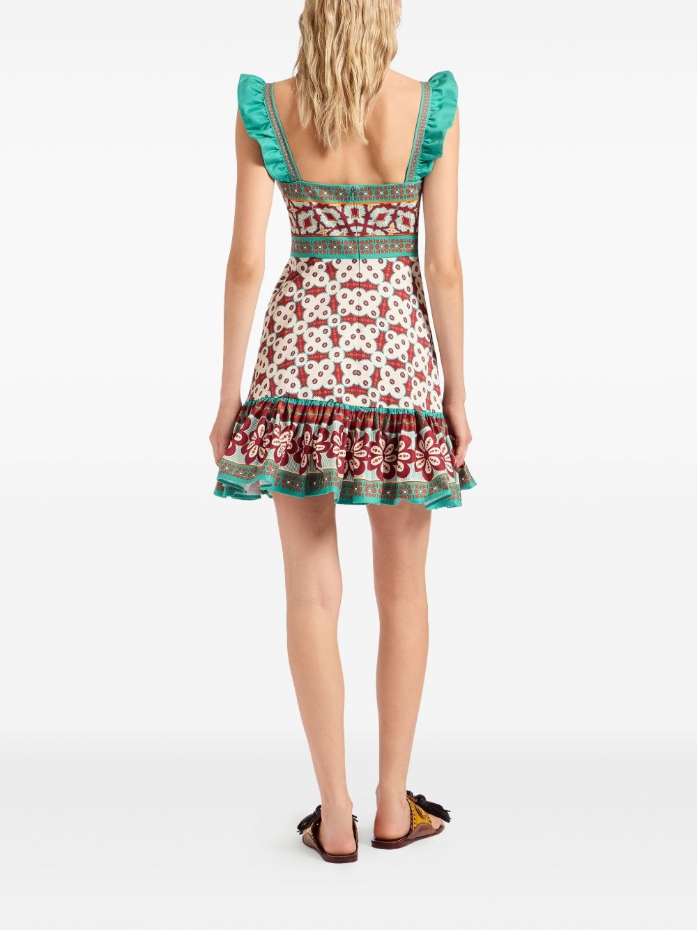 Gingerbread ruffled printed mini dress - 3