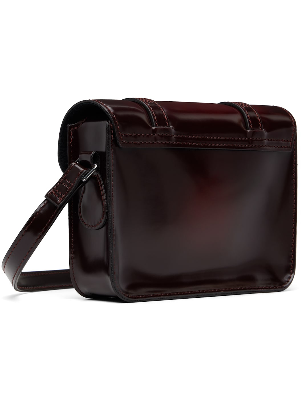 Burgundy 7 Inch Vegan Crossbody Bag - 3