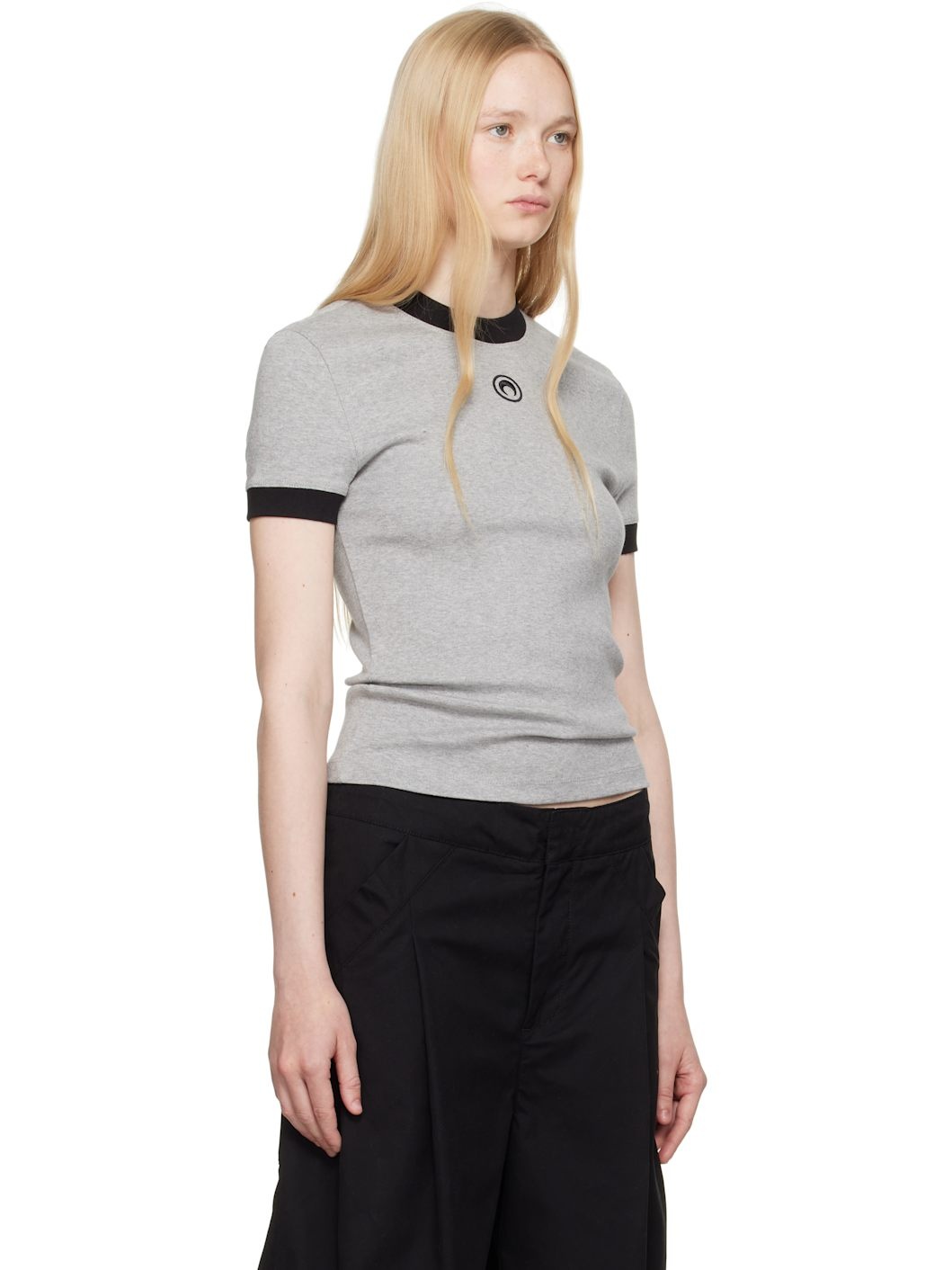 Gray Moon Logo Jersey Fitted T-shirt - 2