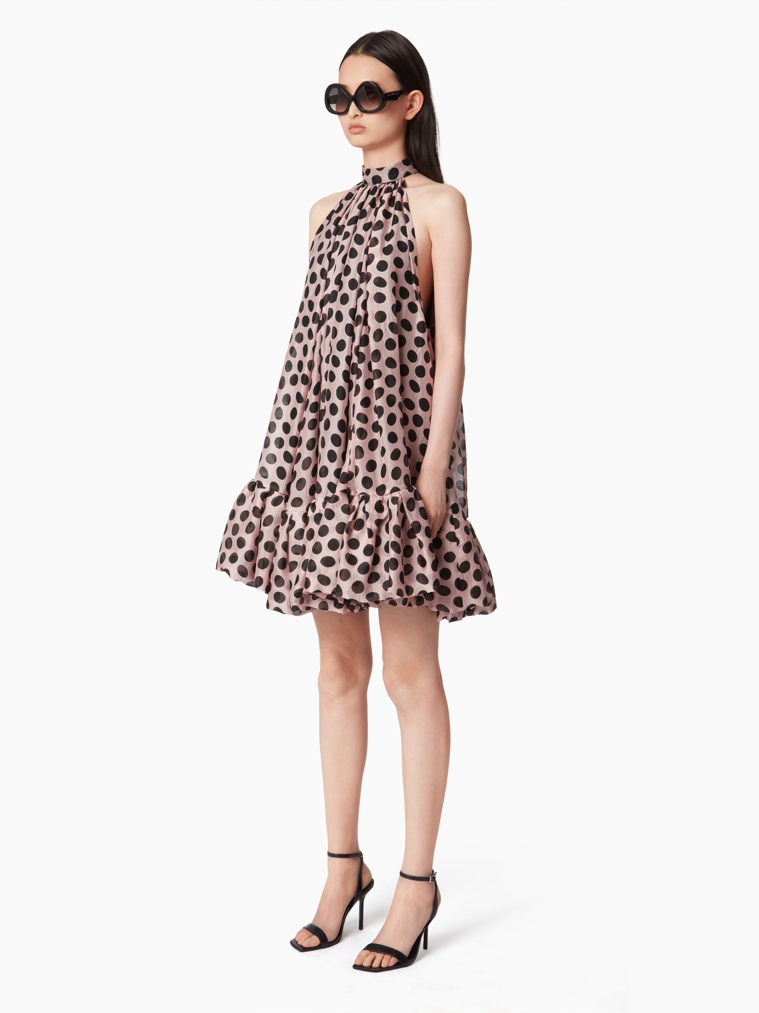 HALTERNECK MINI DRESS WITH PEPLUM - 2