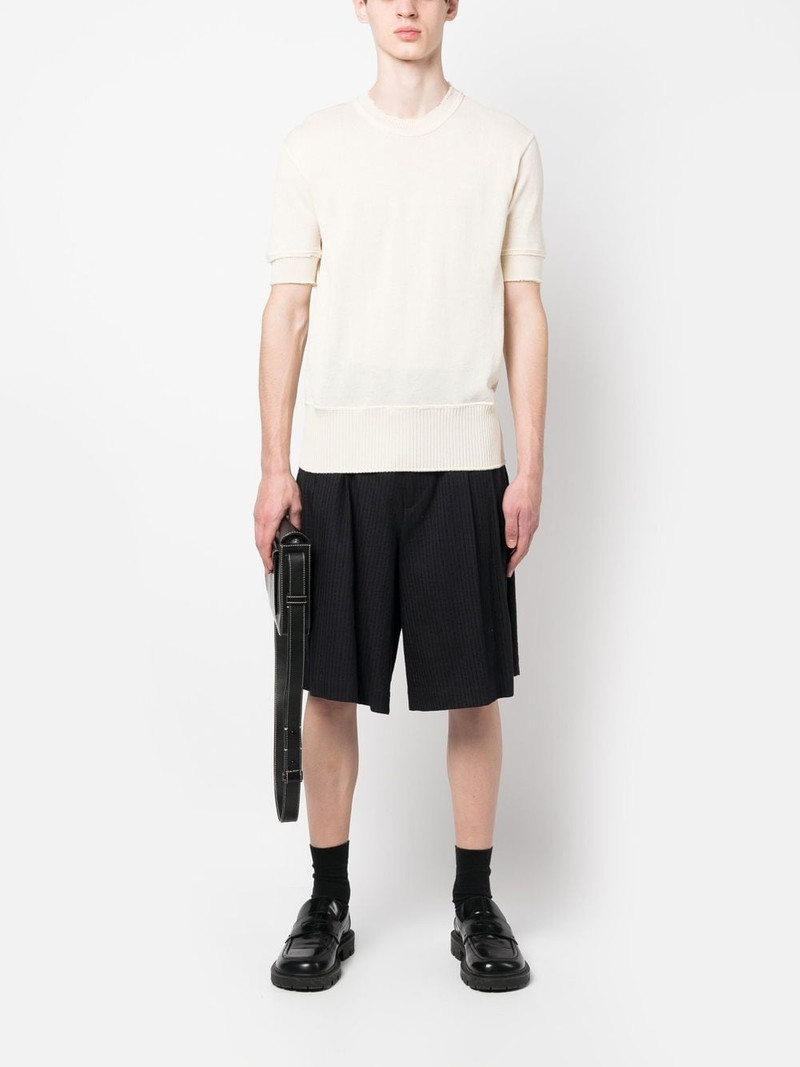 Maison Margiela ripped-edge knitted T-shirt outlook