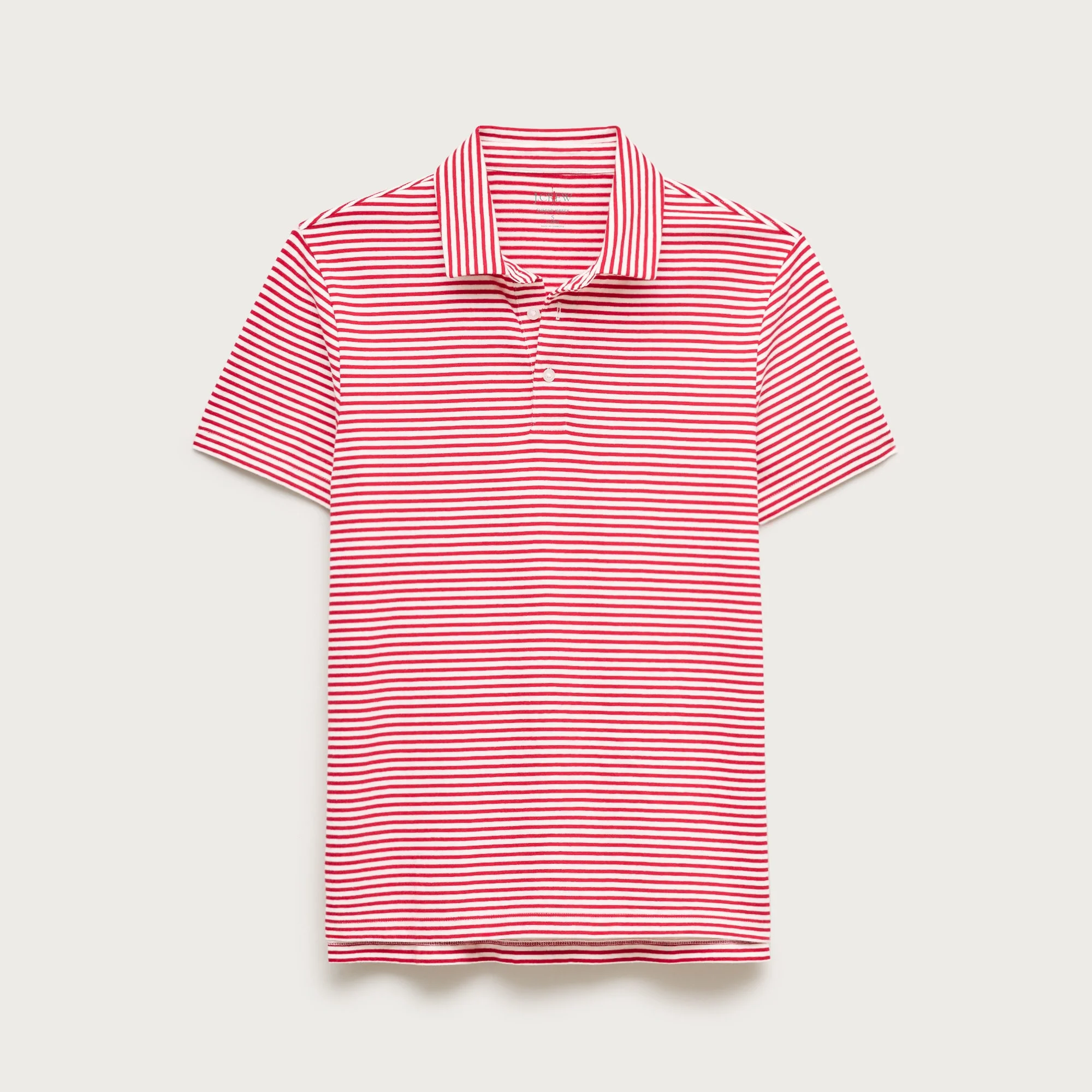 Sueded cotton polo shirt in stripe - 1