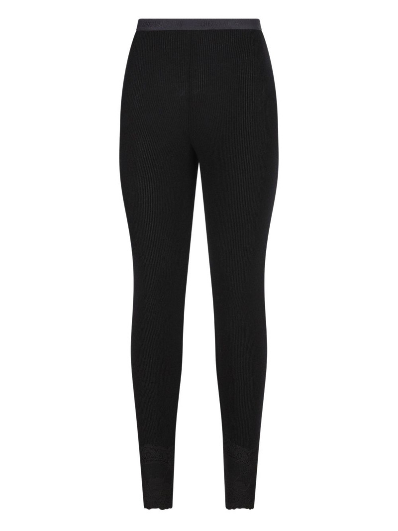 ribbed lace-detailed leggings 1