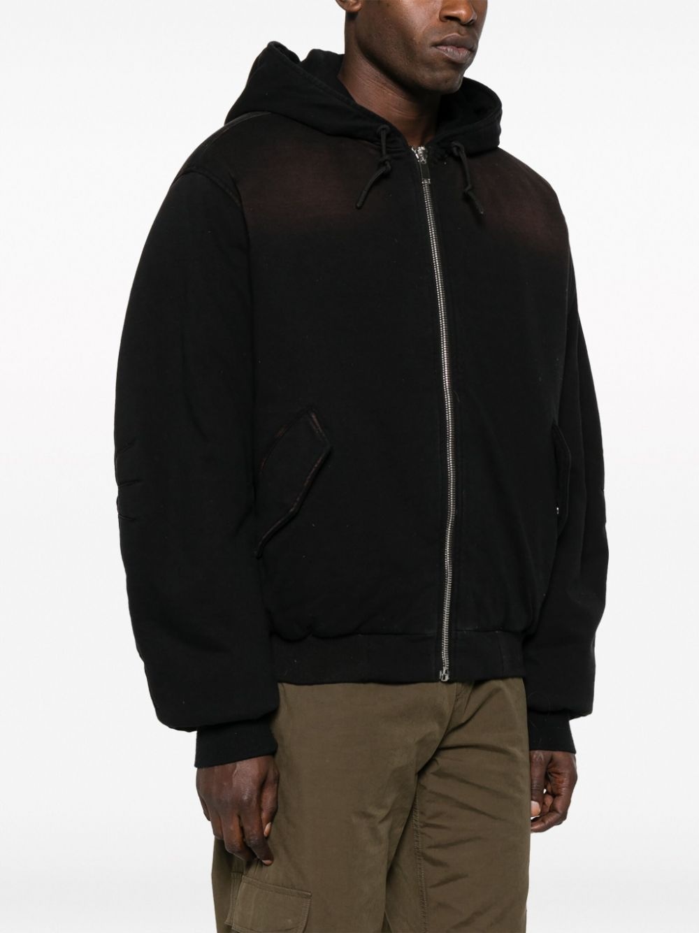 zip-up padded hooded jacket - 3